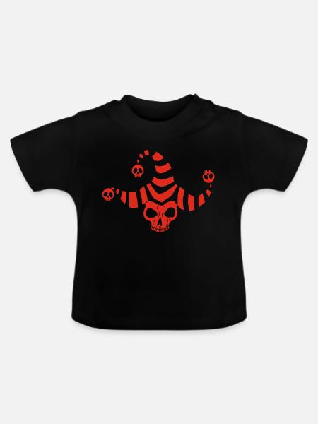 Roter Goblin-Schädel - Baby Bio-T-Shirt mit Rundhals - Schwarz