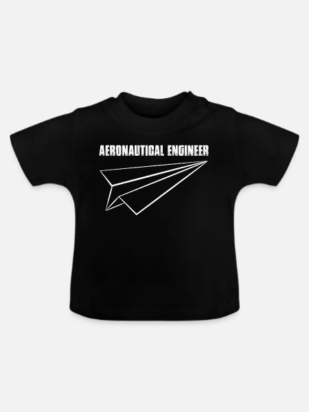 Aeronautical Engineer Paper Airplane - Baby Bio-T-Shirt mit Rundhals - Schwarz