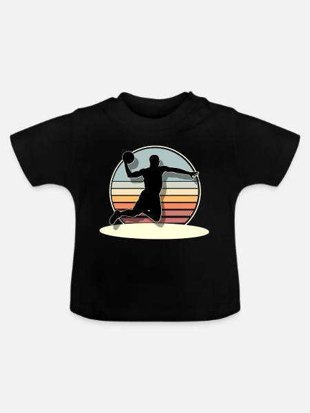 Basketball Basketballer - Baby Bio-T-Shirt mit Rundhals - Schwarz