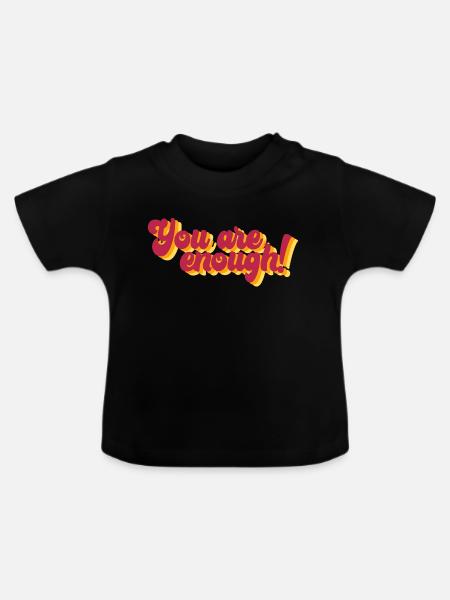 Motivierender Spruch mit 3D-Effekt - Baby Bio-T-Shirt mit Rundhals - Schwarz