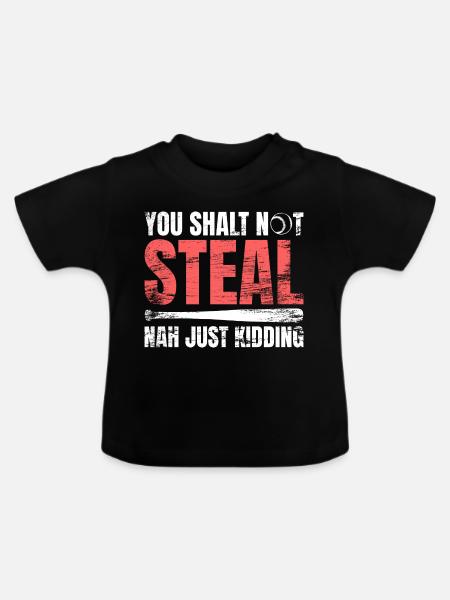 Baseballspieler Witz - Baby Bio-T-Shirt mit Rundhals - Schwarz