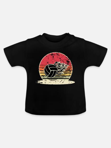 Volleyball - Baby Bio-T-Shirt mit Rundhals - Schwarz