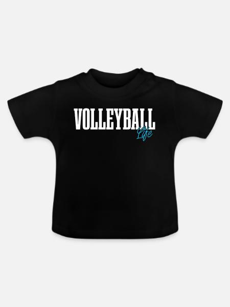 Volleyball - Baby Bio-T-Shirt mit Rundhals - Schwarz