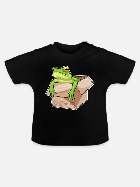Frosch Karton - Baby Bio-T-Shirt mit Rundhals - Schwarz