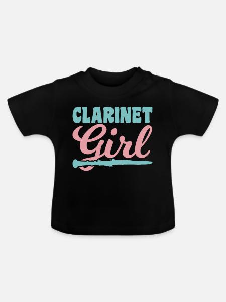 Klarinettenspielerin - Baby Bio-T-Shirt mit Rundhals - Schwarz