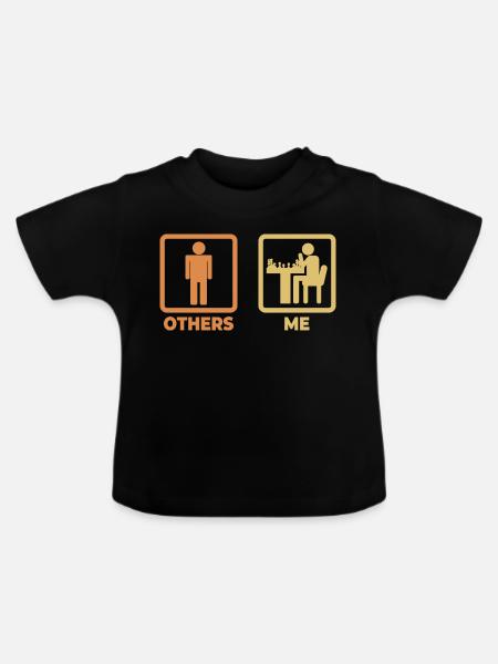 Ich als Schachspieler - Baby Bio-T-Shirt mit Rundhals - Schwarz