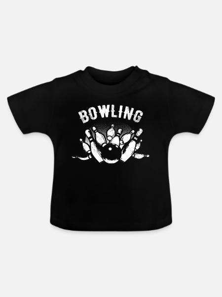 Bowling - Baby Bio-T-Shirt mit Rundhals - Schwarz