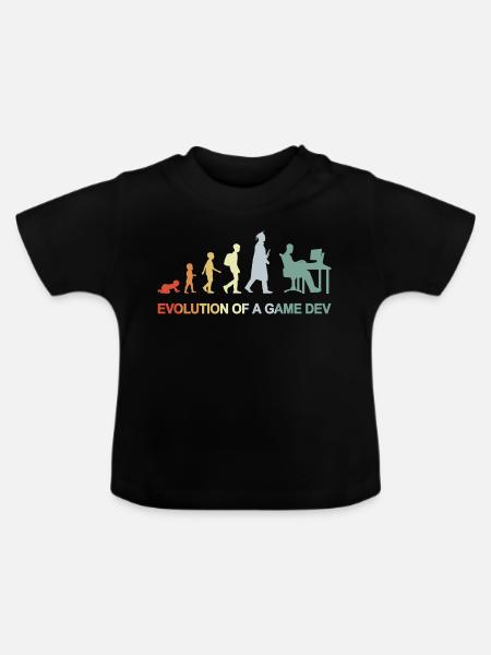Game Dev Evolution - Baby Bio-T-Shirt mit Rundhals - Schwarz