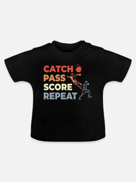 Handball Techniken - Baby Bio-T-Shirt mit Rundhals - Schwarz
