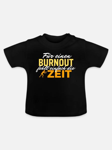 Burnout Zeitdruck - Zeit rennt - Baby Bio-T-Shirt mit Rundhals - Schwarz