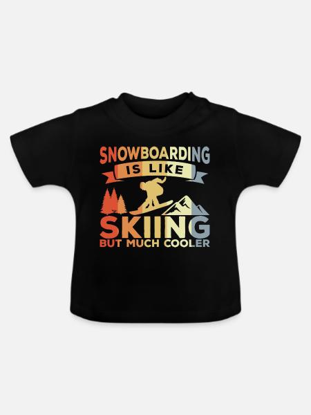 Snowboarding Witz - Baby Bio-T-Shirt mit Rundhals - Schwarz