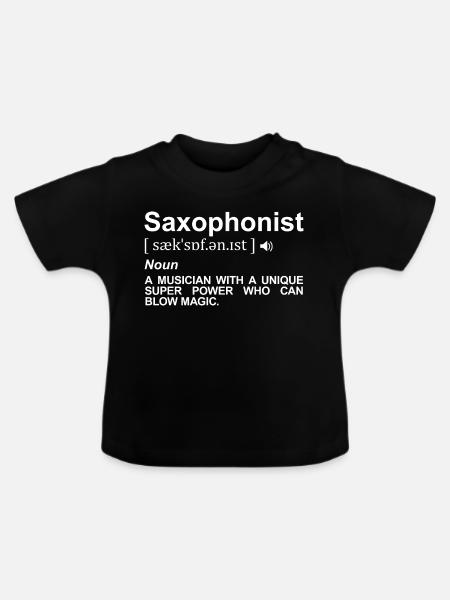 Saxophonist Wörterbuch - Baby Bio-T-Shirt mit Rundhals - Schwarz