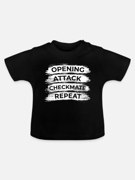 Schach Techniken - Baby Bio-T-Shirt mit Rundhals - Schwarz