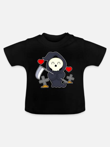 Sensemann Halloween Grab - Baby Bio-T-Shirt mit Rundhals - Schwarz