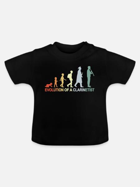 Klarinette Evolution - Baby Bio-T-Shirt mit Rundhals - Schwarz