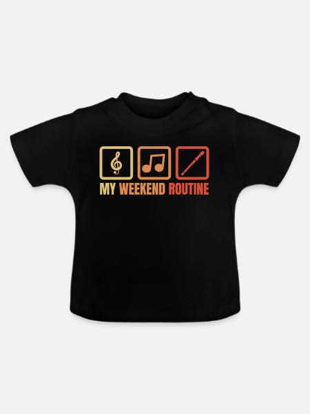 Flötisten Wochenendprogramm - Baby Bio-T-Shirt mit Rundhals - Schwarz