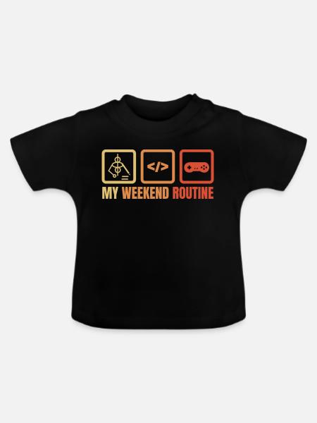 Game Dev Wochenende - Baby Bio-T-Shirt mit Rundhals - Schwarz