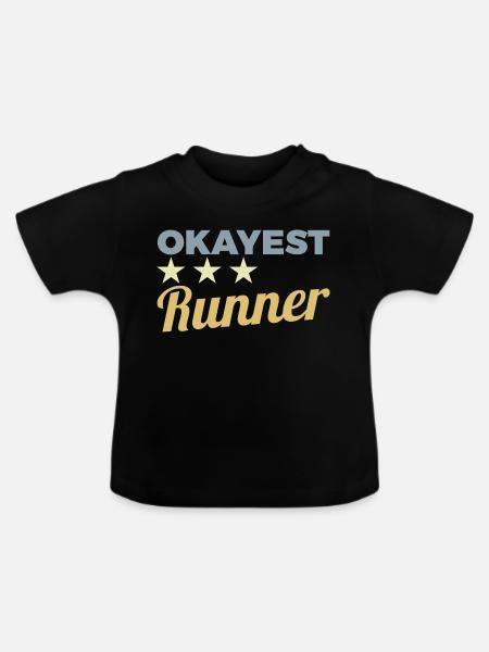 Okayest Runner - Baby Bio-T-Shirt mit Rundhals - Schwarz