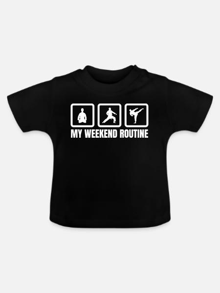 Karate Wochenende - Baby Bio-T-Shirt mit Rundhals - Schwarz