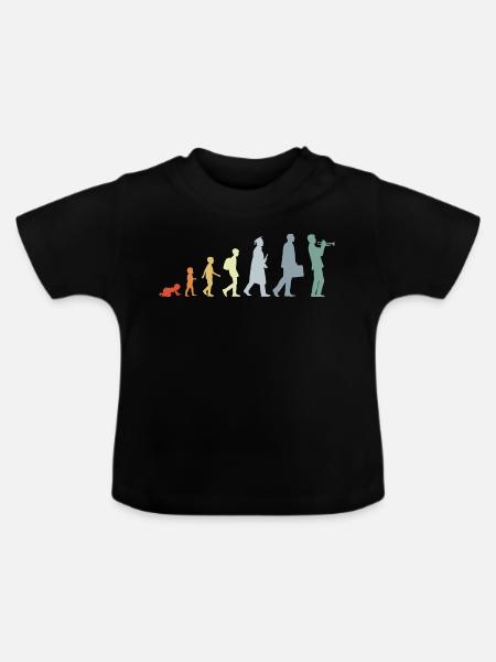 Trompeter Lebenszyklus - Baby Bio-T-Shirt mit Rundhals - Schwarz