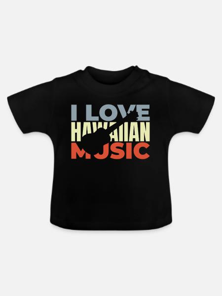 Hawaii Musik - Baby Bio-T-Shirt mit Rundhals - Schwarz