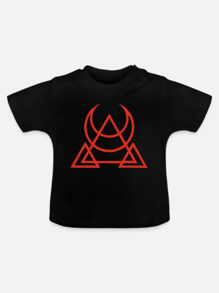Rotes Symbol der ägyptischen Pyramiden - Baby Bio-T-Shirt mit Rundhals - Schwarz