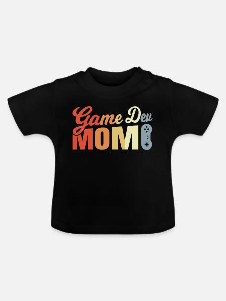 Spielentwickler Mutter - Baby Bio-T-Shirt mit Rundhals - Schwarz