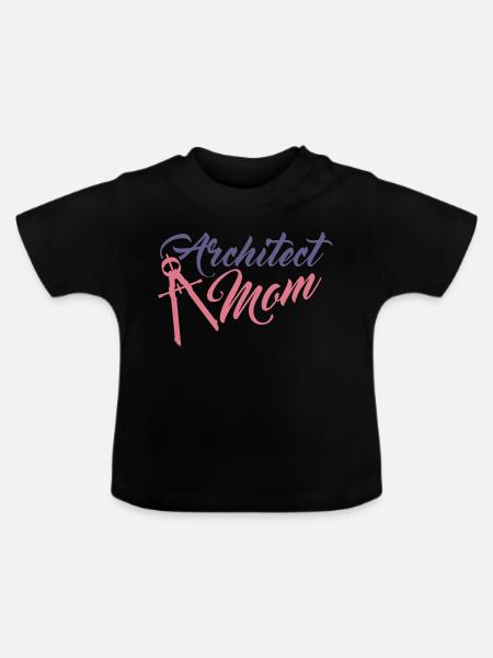 Lustige Architekt Mutter - Baby Bio-T-Shirt mit Rundhals - Schwarz