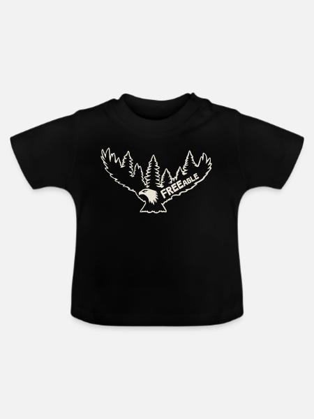 FREEagle V2 [Weiß] - Baby Bio-T-Shirt mit Rundhals - Schwarz