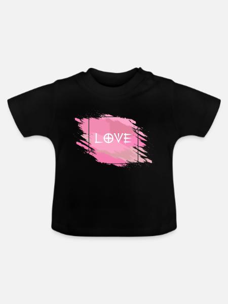 LOVE - Baby Bio-T-Shirt mit Rundhals - Schwarz