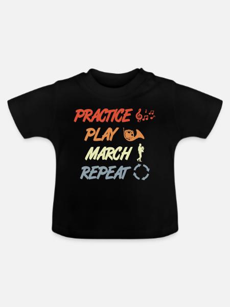 Waldhorn Motivation - Baby Bio-T-Shirt mit Rundhals - Schwarz