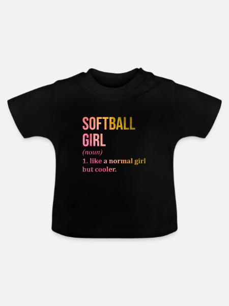 Softball Softball Softball - Baby Bio-T-Shirt mit Rundhals - Schwarz