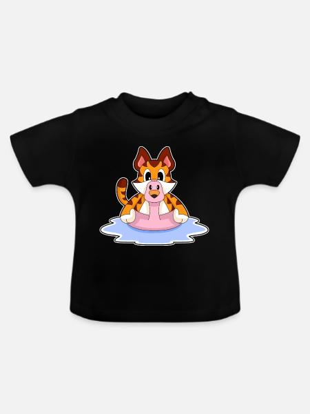Tiger Flamingo - Baby Bio-T-Shirt mit Rundhals - Schwarz