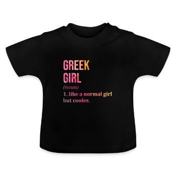 Grèce - T-shirt bio col rond Bébé - noir - Devant
