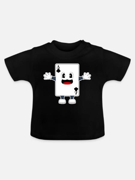 Poker Pokerkarten - Baby Bio-T-Shirt mit Rundhals - Schwarz