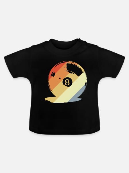 Retro Billardkugel Grafik - Baby Bio-T-Shirt mit Rundhals - Schwarz