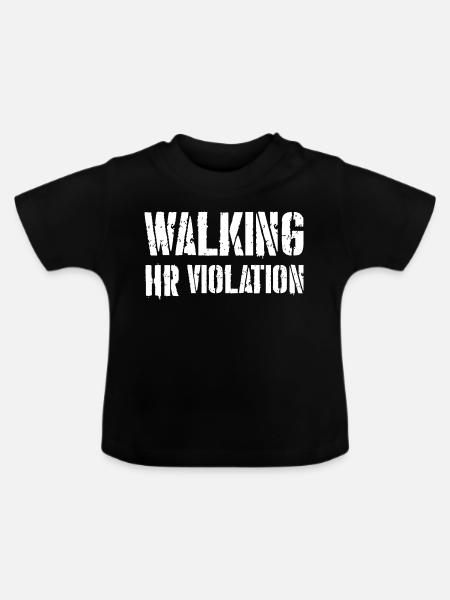 Walking HR Verstoß - Baby Bio-T-Shirt mit Rundhals - Schwarz