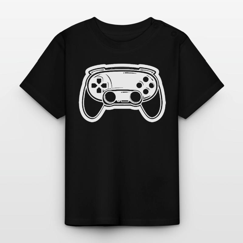 Video Game Controller Drawing Baby Organic T-Shirt with Round Neck