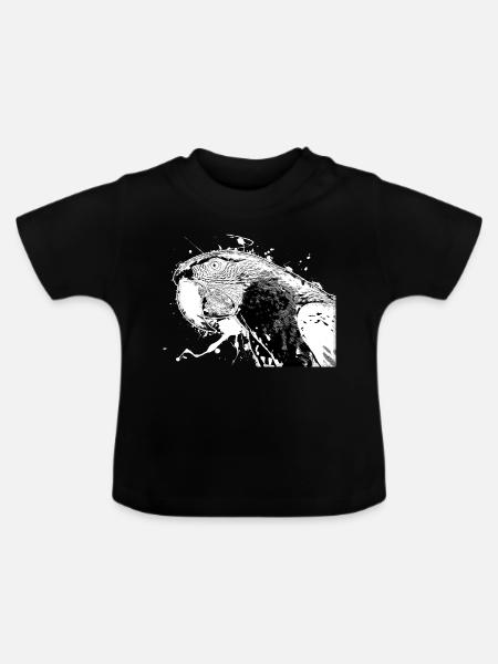 Papagei - Baby Bio-T-Shirt mit Rundhals - Schwarz