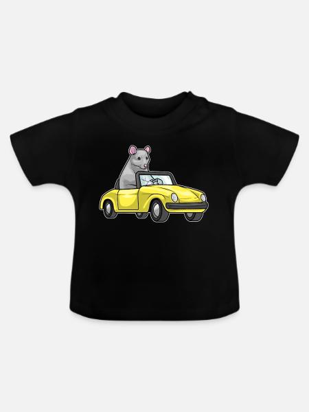 Ratte Auto - Baby Bio-T-Shirt mit Rundhals - Schwarz