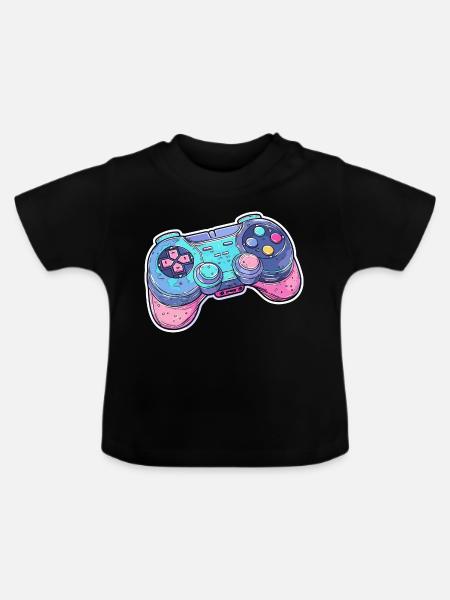 Game Controller Grafik - Baby Bio-T-Shirt mit Rundhals - Schwarz
