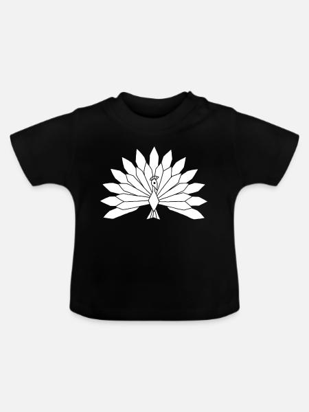 Der weiße Pfau - Baby Bio-T-Shirt mit Rundhals - Schwarz