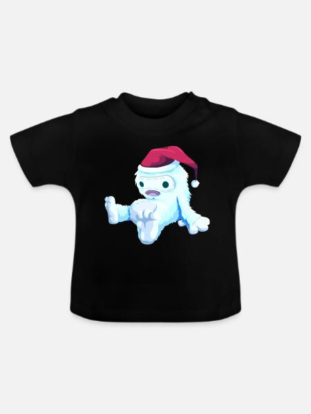 Weihnachtspuppe - Baby Bio-T-Shirt mit Rundhals - Schwarz