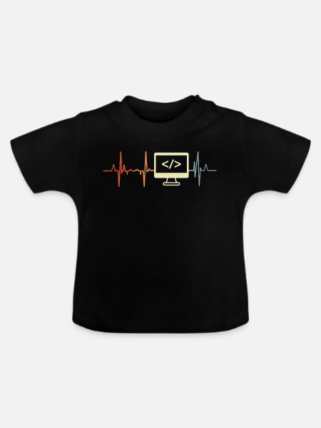 Ich liebe Programmieren - Baby Bio-T-Shirt mit Rundhals - Schwarz