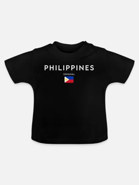 Philippinische Flagge, Philippinischer Stolz - Baby Bio-T-Shirt mit Rundhals - Schwarz