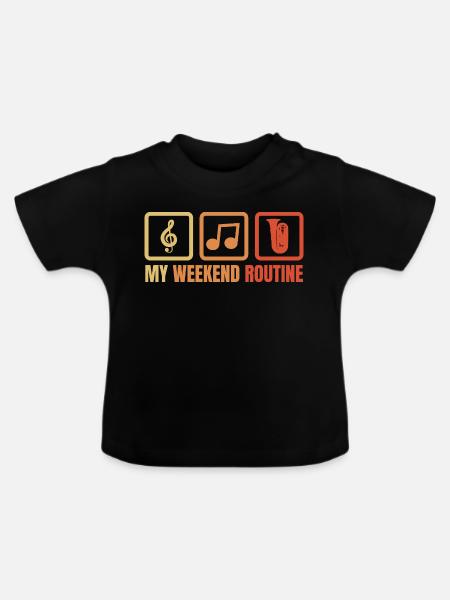 Tubist Wochenende - Baby Bio-T-Shirt mit Rundhals - Schwarz