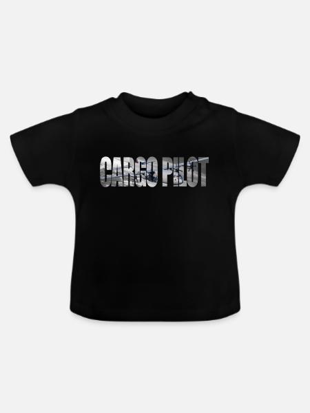 Cargo pilot C-130 - Baby Bio-T-Shirt mit Rundhals - Schwarz