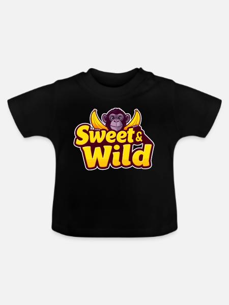 Süß und Wild - Baby Bio-T-Shirt mit Rundhals - Schwarz