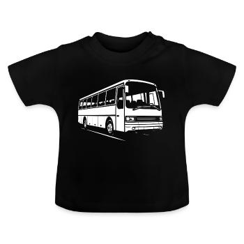 Old-school long-distance coach - Baby Organic T-Shirt with Round Neck - black - Front