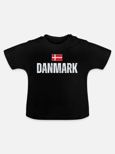 Dänischer Stolz, stolzer Däne - Baby Bio-T-Shirt mit Rundhals - Schwarz